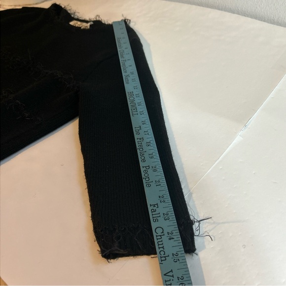 Fioreblu Black Frayed Fringe Sweater Size XL - Picture 6 of 10